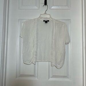 White House Black Market Soft White Bolero Cardigan